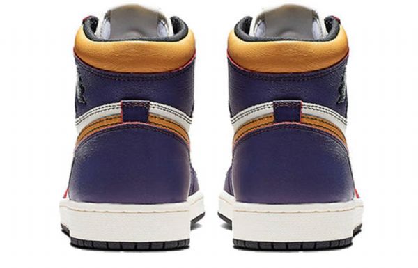 Nike Air Jordan 1 Retro Høje Overdele Sb Basketball Sko Til Mænd Lilla Hvid Gul