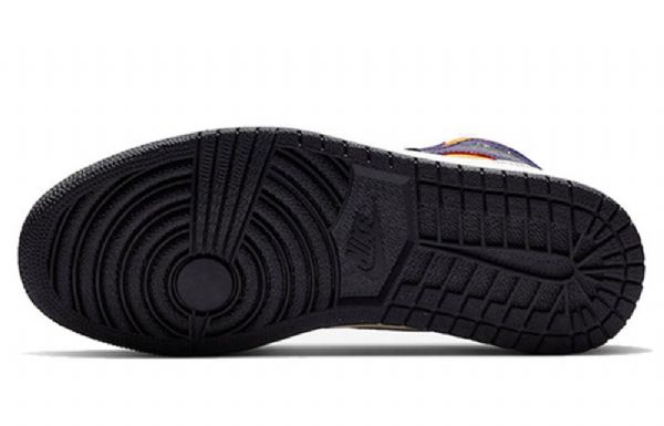Nike Air Jordan 1 Retro Høje Overdele Sb Basketball Sko Til Mænd Lilla Hvid Gul