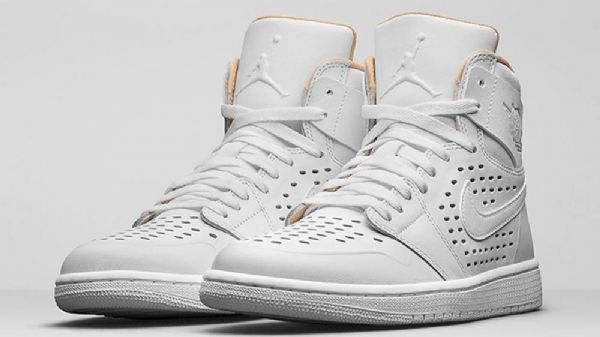 Nike Air Jordan 1 Retro Høje Overdele Vachetta Sko Til Mænd Hvid