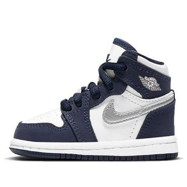 Nike Air Jordan 1 Retro Høje Toppe Co.jp Td Sko Til Børn Mørkeblå Blå