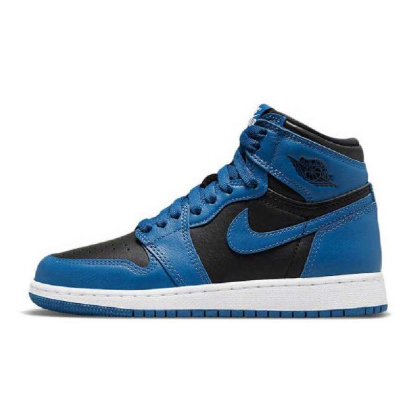 Nike Air Jordan 1 Retro Høje Toppe Gs Sko Til Damer Mørkeblå Sort