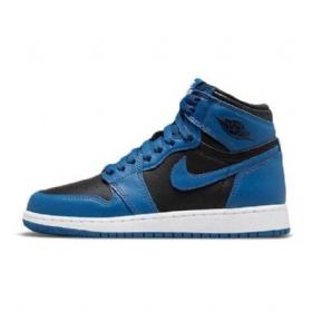 Nike Air Jordan 1 Retro Høje Toppe Gs Sko Til Damer Mørkeblå Sort