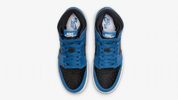Nike Air Jordan 1 Retro Høje Toppe Gs Sko Til Damer Mørkeblå Sort