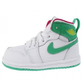 Nike Air Jordan 1 Retro Høje Toppe Gt Td Sko Til Børn Hvid Grøn