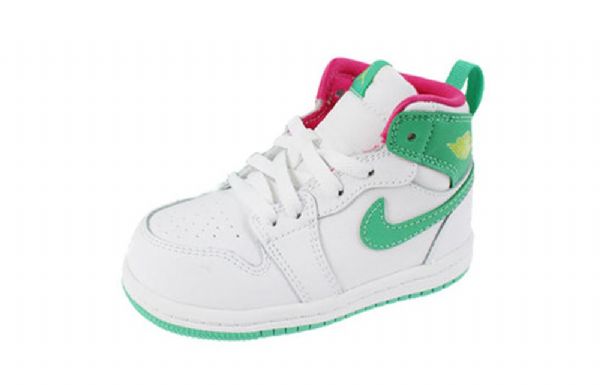 Nike Air Jordan 1 Retro Høje Toppe Gt Td Sko Til Børn Hvid Grøn