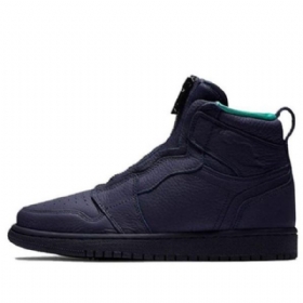 Nike Air Jordan 1 Retro Høje Toppe Lynlås Basketball Sko Til Damer Blå