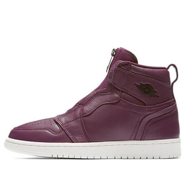 Nike Air Jordan 1 Retro Høje Toppe Lynlås Basketball Sko Til Damer Burgundy
