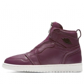 Nike Air Jordan 1 Retro Høje Toppe Lynlås Basketball Sko Til Damer Burgundy