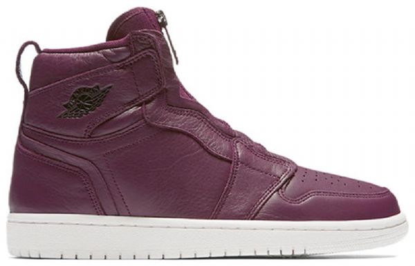 Nike Air Jordan 1 Retro Høje Toppe Lynlås Basketball Sko Til Damer Burgundy
