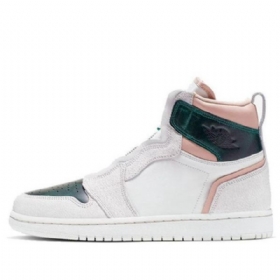 Nike Air Jordan 1 Retro Høje Toppe Lynlås Basketball Sko Til Damer Grøn