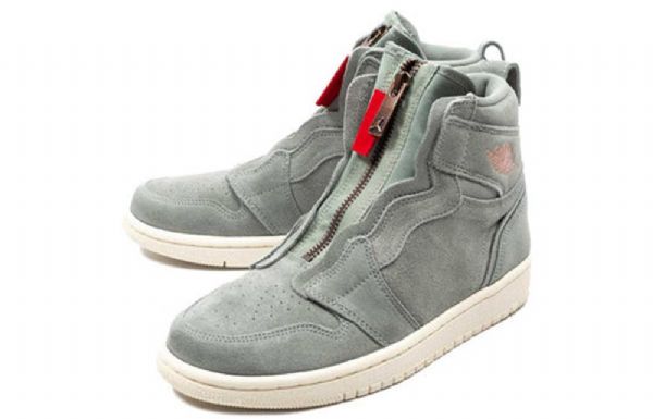 Nike Air Jordan 1 Retro Høje Toppe Lynlås Basketball Sko Til Damer Grøn