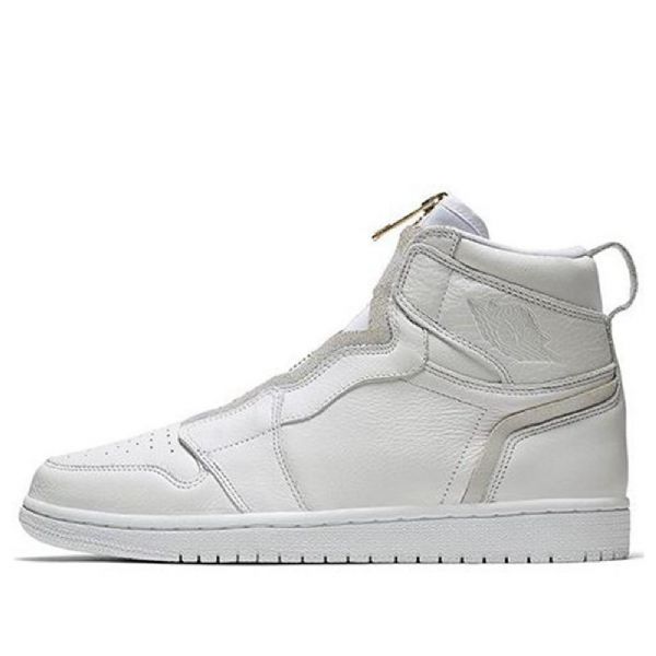 Nike Air Jordan 1 Retro Høje Toppe Lynlås Basketballsko Til Damer Hvid