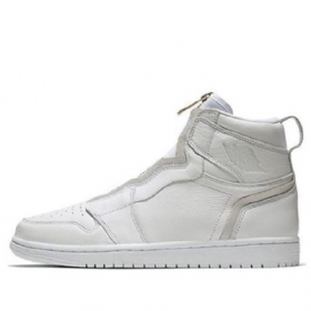 Nike Air Jordan 1 Retro Høje Toppe Lynlås Basketballsko Til Damer Hvid