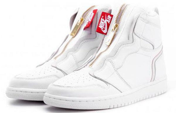 Nike Air Jordan 1 Retro Høje Toppe Lynlås Basketballsko Til Damer Hvid