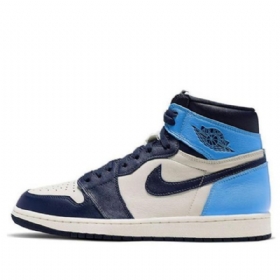 Nike Air Jordan 1 Retro Høje Toppe Og Basketballsko Til Mænd Marineblå