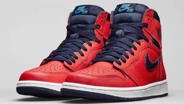 Nike Air Jordan 1 Retro Høje Toppe Og David Letterman Sko Til Mænd Rød Marineblå