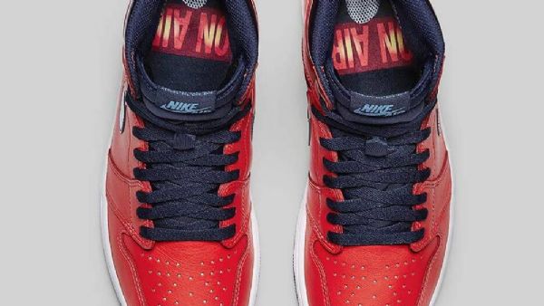 Nike Air Jordan 1 Retro Høje Toppe Og David Letterman Sko Til Mænd Rød Marineblå