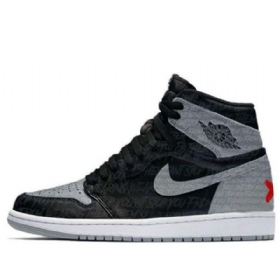 Nike Air Jordan 1 Retro Høje Toppe Og Rebellionaire Basketballsko Til Mænd Sort Grå