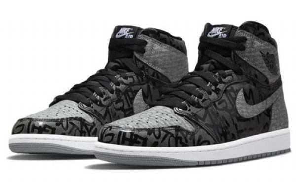 Nike Air Jordan 1 Retro Høje Toppe Og Rebellionaire Basketballsko Til Mænd Sort Grå
