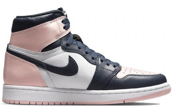Nike Air Jordan 1 Retro Høje Toppe Og Se Basketball Sko Til Damer Mørkeblå Lyserød Hvid