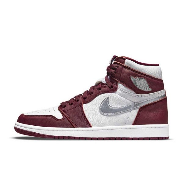 Nike Air Jordan 1 Retro Høje Toppe Og Sko Til Damer Bourgogne Hvid