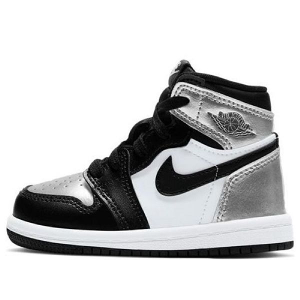 Nike Air Jordan 1 Retro Høje Toppe Og Td Sko Til Børn Sølv