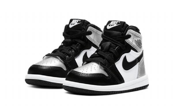 Nike Air Jordan 1 Retro Høje Toppe Og Td Sko Til Børn Sølv