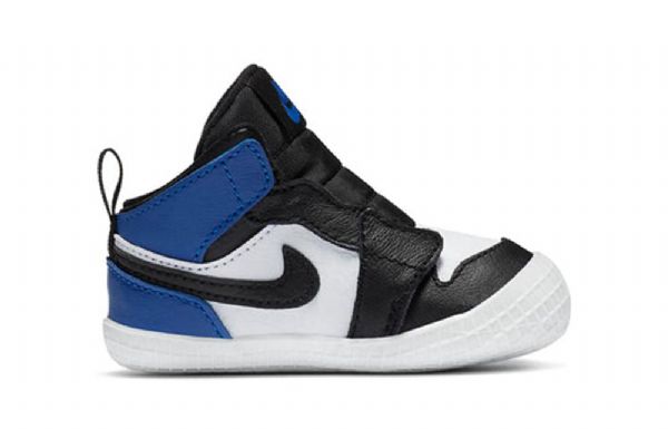 Nike Air Jordan 1 Retro Krybbe Basketball Sko Til Børn Sort Hvid Blå