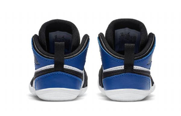 Nike Air Jordan 1 Retro Krybbe Basketball Sko Til Børn Sort Hvid Blå
