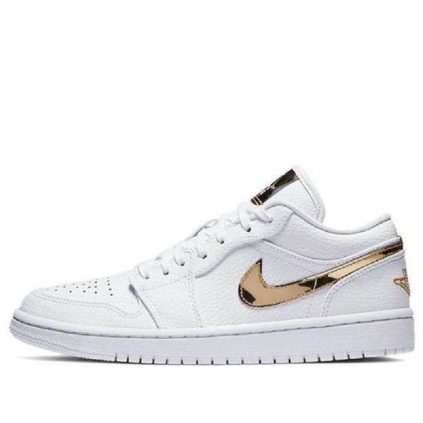 Nike Air Jordan 1 Retro Low Toppe Basketball Sko Til Damer Hvidguld