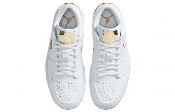 Nike Air Jordan 1 Retro Low Toppe Basketball Sko Til Damer Hvidguld
