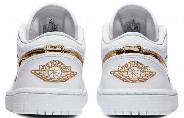 Nike Air Jordan 1 Retro Low Toppe Basketball Sko Til Damer Hvidguld