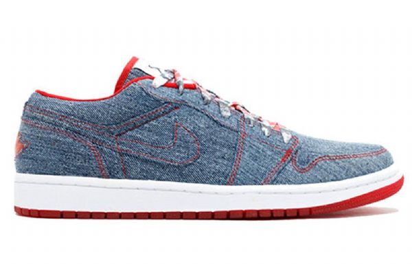 Nike Air Jordan 1 Retro Low Toppe Basketball Sko Til Damer Mørkeblå Blå