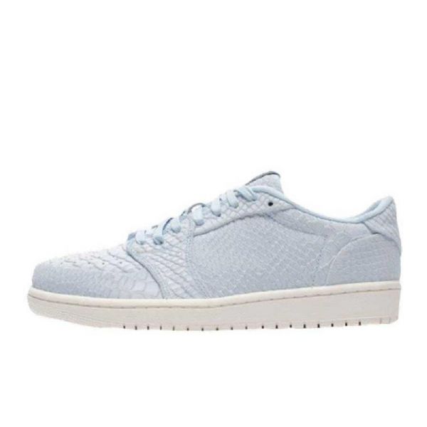 Nike Air Jordan Air 1 Retro Low Toppe Ingen Swoosh Issko Til Mænd Blå