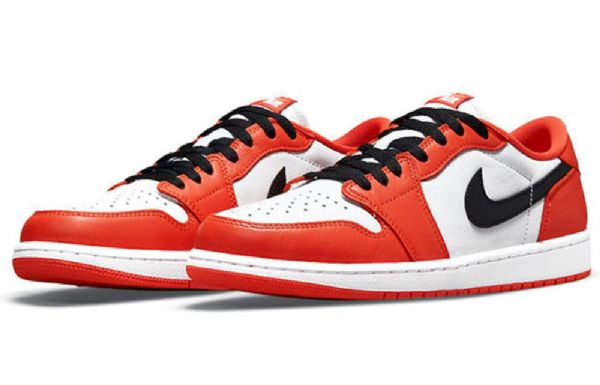 Nike Air Jordan 1 Retro Low Toppe Og Basketball Sko Til Mænd Orange Hvid