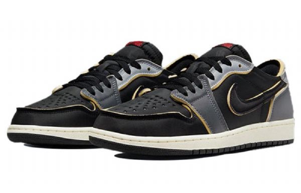 Nike Air Jordan 1 Retro Low Toppe Og Ex Basketball Sko Til Mænd Mørkegrå