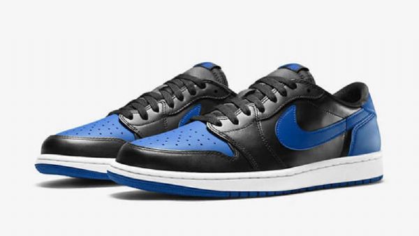 Nike Air Jordan 1 Retro Low Toppe Og Varsity Royal Sko Til Mænd Sort Blå