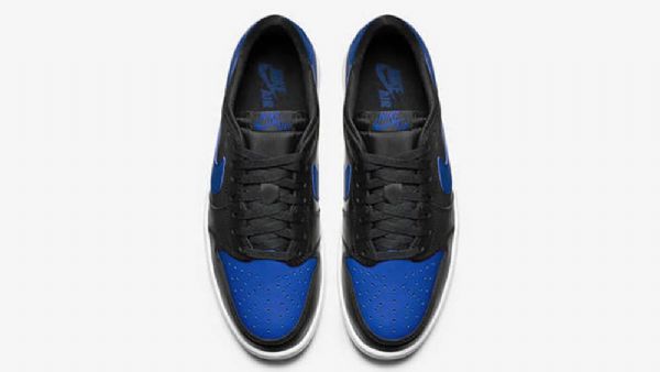 Nike Air Jordan 1 Retro Low Toppe Og Varsity Royal Sko Til Mænd Sort Blå