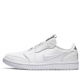 Nike Air Jordan 1 Retro Low Toppe Slip Basketball Sko Til Damer Hvid