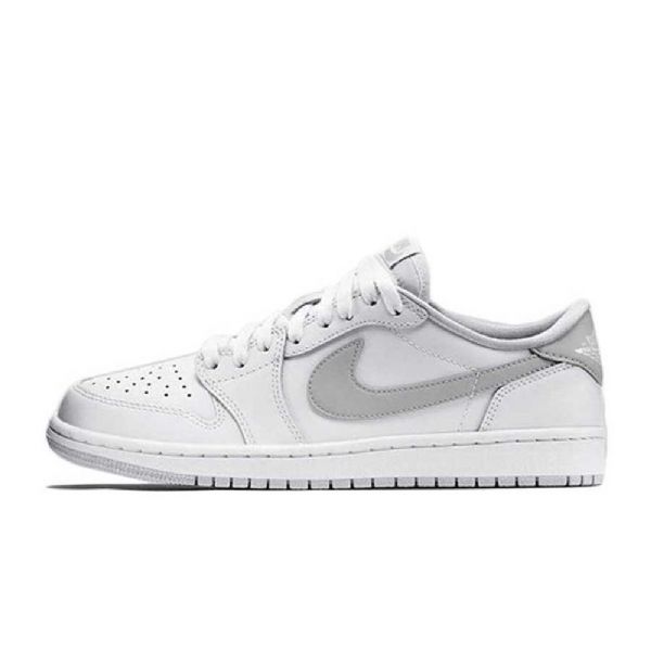 Nike Air Jordan 1 Retro Low Tops Og Sko Til Mænd Hvid Grå