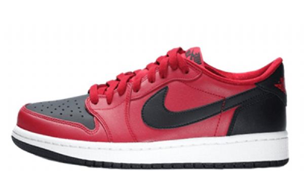Nike Air Jordan 1 Retro Low Tops Og Sko Til Mænd Rød Sort