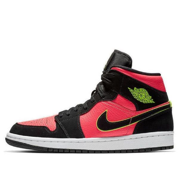 Nike Air Jordan 1 Retro Mid Tops Basketball Sko Til Damer Sort Rød