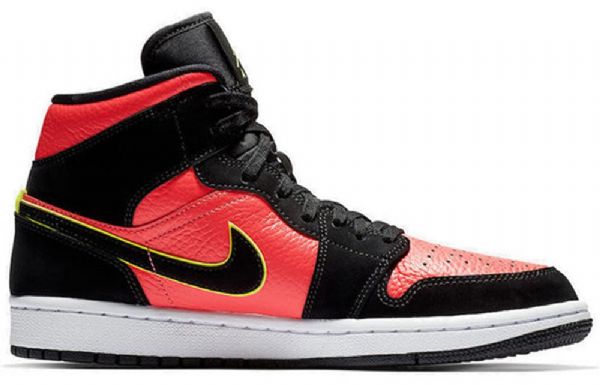 Nike Air Jordan 1 Retro Mid Tops Basketball Sko Til Damer Sort Rød