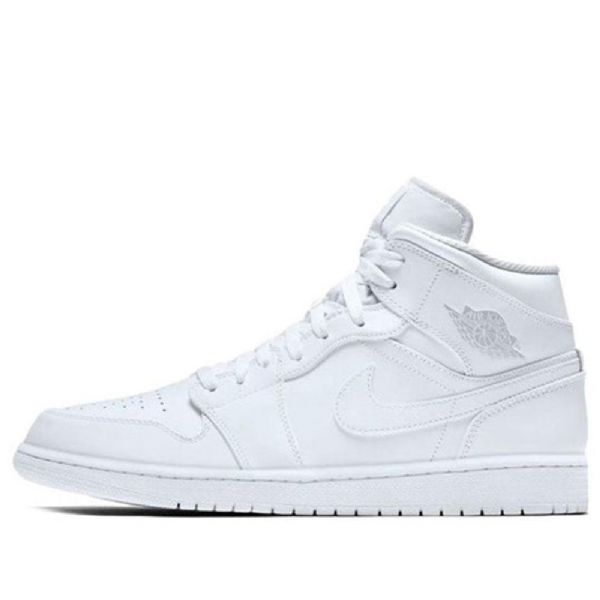 Nike Air Jordan 1 Retro Mid Tops Basketball Sko Til Mænd Hvid