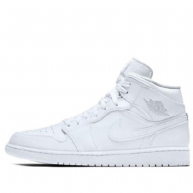 Nike Air Jordan 1 Retro Mid Tops Basketball Sko Til Mænd Hvid