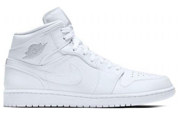 Nike Air Jordan 1 Retro Mid Tops Basketball Sko Til Mænd Hvid