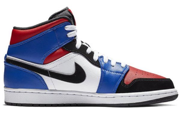 Nike Air Jordan 1 Retro Mid Tops Basketball Sko Til Mænd Sort Hvid Lilla