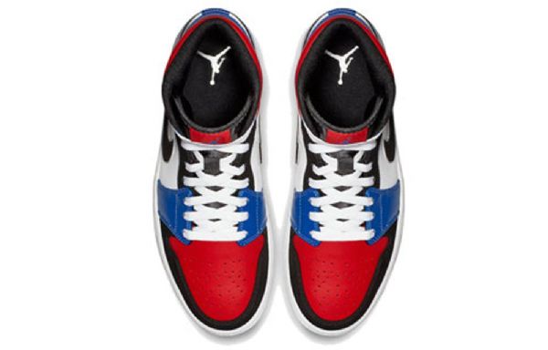 Nike Air Jordan 1 Retro Mid Tops Basketball Sko Til Mænd Sort Hvid Lilla