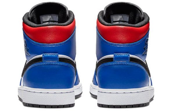 Nike Air Jordan 1 Retro Mid Tops Basketball Sko Til Mænd Sort Hvid Lilla