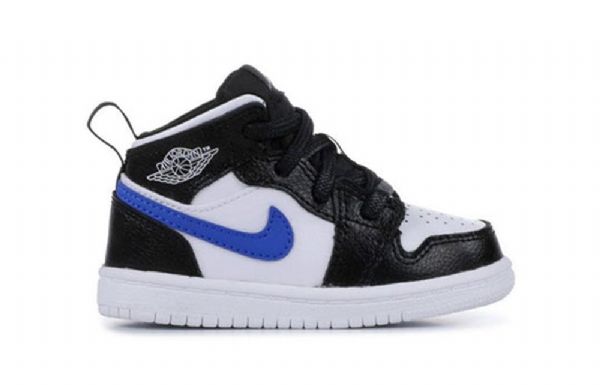 Nike Air Jordan 1 Retro Mid Tops Bt Basketball Sko Til Børn Sort Hvid